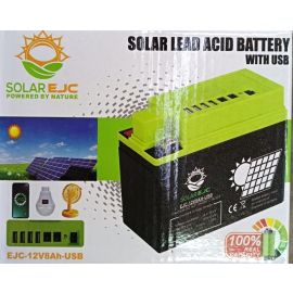Solar Lead Acid battery with USB(EJC 12V8AH)