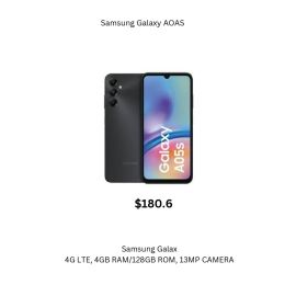 Samsang Galaxy AOAS (4G LTE, 4GB RAM, 128GBROM, 13MP CAM)