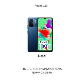 Remdi 12C (4G LTE, 4GB RAM, 128GB ROM, 50MP CAM)